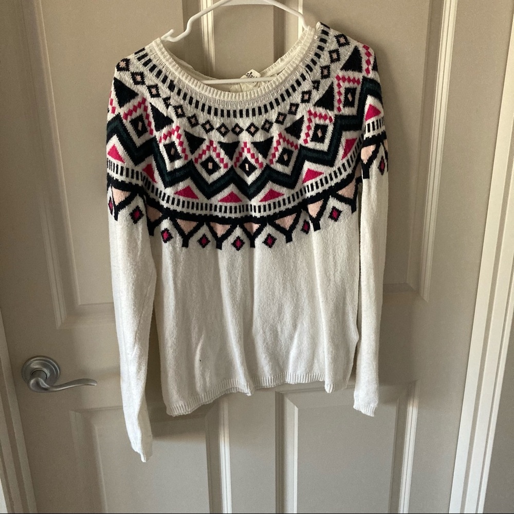 Cream Winter Pattern Sweater by H&M